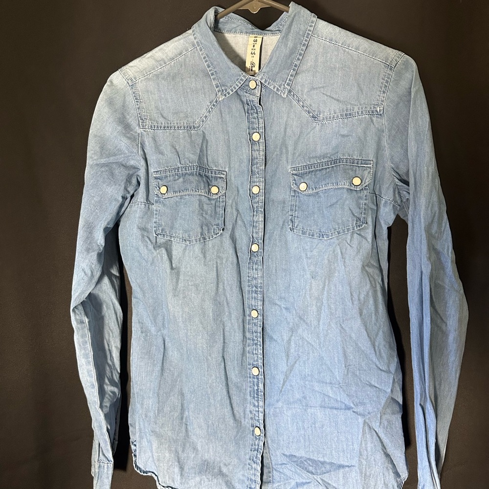 Light Blue Denim Button- Down Shirt